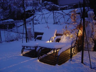 Frühling wo bist du?
Also die Liegestühle liegen bereit.
